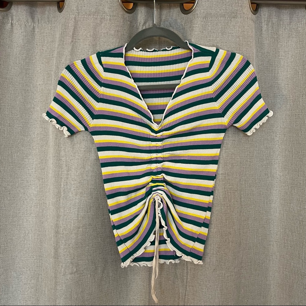 Y2K icecream top with drawstrings and ruffle detailing